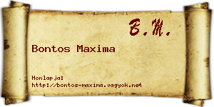 Bontos Maxima névjegykártya